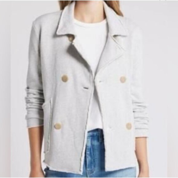 Frank & Eileen Belfast Cropped Sweatshirt Peacoat Fleece Jacket S | 100% Cotton - Picture 3 of 13